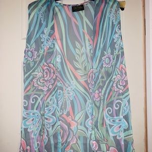 Bob Mackie sheer vest L